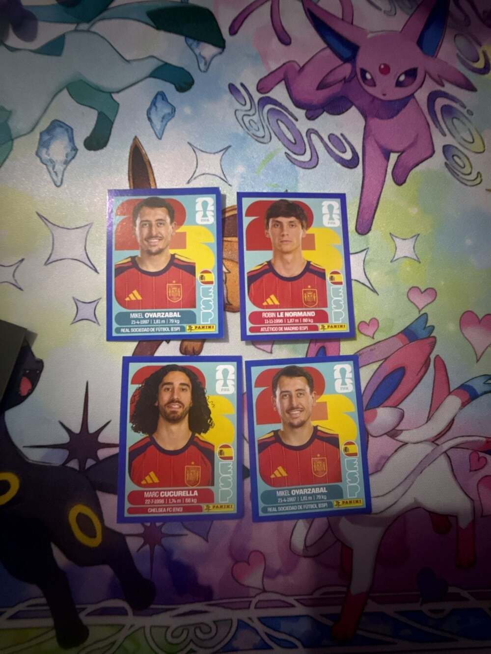 Lot of 4 Panini Spain National Team Soccer Stickers